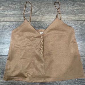 ZARA Brown Satin Top